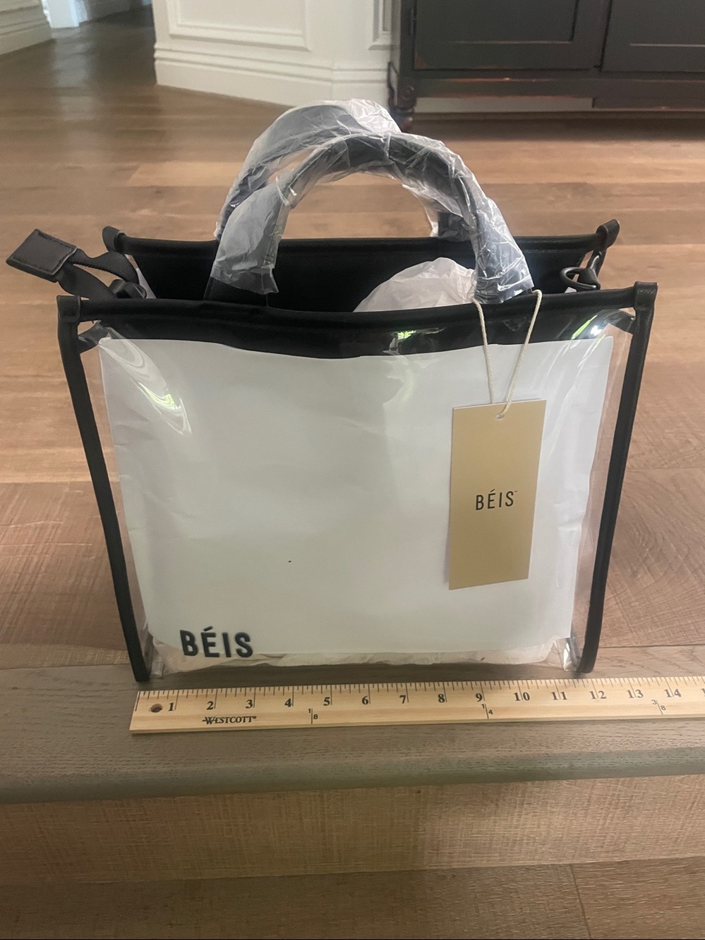 BEIS CLEAR Crossbody Stadium Tote with Black Trim NWT. - Picture 10 of 12